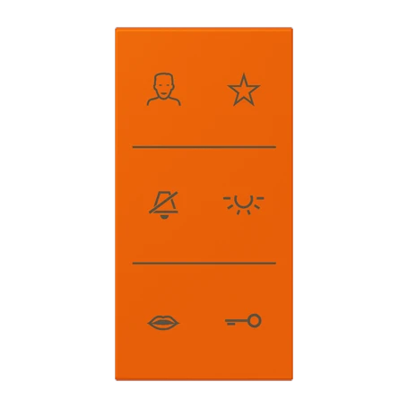 Symbol cover video 3-gang, F50, orange (32080)