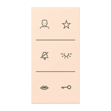 Symbol cover video 3-gang, F50, orange pâle (32082)