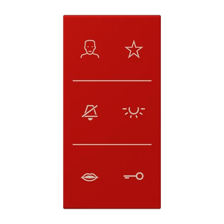 Symbol cover video 3-gang, F50, rouge vermillon 31 (32090)