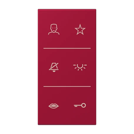 Symbol cover video 3-gang, F50, rouge carmin (32100)