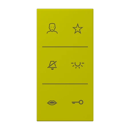 Symbol cover video 3-gang, F50, vert olive vif (4320F)