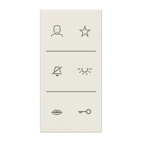 Symbol cover video 3-gang, F50, ivory