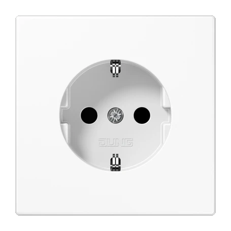 Enchufe SCHUKO®, conexión a tornillo, Safety Plus, duroplástico antimicrobiano, blanco alpino