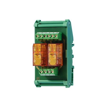 Decoupling relay, rail mounting device