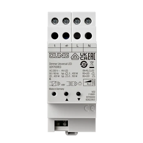 Dimmer Universeel led, voor DIN-rail, 2 TE