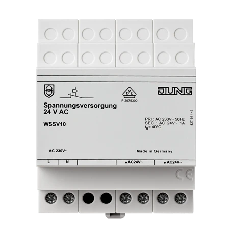 Fuente de alimentación AC 24 V ~, montaje en carril DIN, 4 módulos