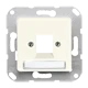 Centre plate (screw fixing) for modular jack sockets, 1-gang, EMT, AMP, MTRJ, ivory