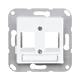 Afdekking (schroefbevestiging) voor modular jack, 2-voudig, EMT, AMP, MTRJ, alpine wit