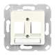 Afdekking (schroefbevestiging) voor modular jack, 2-voudig, Radiall, Infra, wit