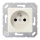 Socket, French/Belgian system, Safety Plus, thermoplastic, ivory