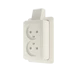 2-voudige wandcontactdoos zonder beschermingscontact, set, wit