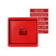 Mascherina con vetro, rosso