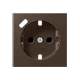 Centre plate for SCHUKO® socket insert with USB charger, Safety Plus, thermoplastic, mocha