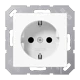 SCHUKO® socket, screw terminals, Safety Plus, duroplastic, white