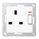 Abschaltbare Steckdose mit Kontrollschalter, British Standard, alpinweiß