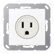 Socket, US NEMA system, screw terminals, thermoplastic lacquered, matt snow white