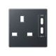 Centre plate for socket insert 521 G-CC20, thermoplastic lacquered, matt anthracite
