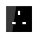 Centre plate for socket insert 521 G, thermoplastic, black