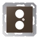 Afdekking, voor 2 ronde connector tot 18,5 mm Ø, mokka