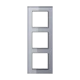 Glass frame 3-gang, crystal grey
