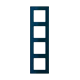 Glass frame 4-gang, night blue