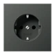 SCHUKO® socket, Safety Plus, aluminium laquered, anthracite