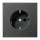 SCHUKO® socket, screw terminals, aluminium laquered, anthracite
