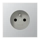 Socket, French/Belgian system, screw terminals, Safety Plus, aluminium