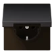 SCHUKO® socket, screw terminals, Safety Plus, aluminium laquered, dark (aluminium lacquered)