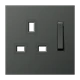 Centre plate for socket insert 571 G-KO, aluminium laquered, anthracite