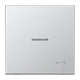 Schakelwip 1-voudig, reliëfsymbool "sleutel", met lens, Aluminium