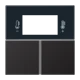 Cover kit 3-gang, F40 Room controller, dark