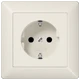 SCHUKO® socket with integrated frame, duroplastic, ivory