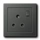Centre plate with integrated frame for socket insert BS 2171-15 EINS and 3171-15 EINS, aluminium laquered, anthracite