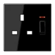 Centre plate for socket insert BS 2171 KO EINS and 3171 KO EINS, with pilot light, duroplastic, black