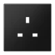 Centre plate for socket insert BS 2521 EINS and 3521 EINS, duroplastic lacquered, matt graphite black 