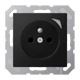 JUNG HOME wandcontactdoos Energy, Frans/Belgisch systeem, Safety Plus, grafietzwart mat
