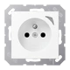 JUNG HOME socket, French/Belgian system, Safety Plus, matt snow white