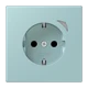 JUNG HOME SCHUKO® socket Energy, Safety Plus, céruléen clair