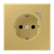 JUNG HOME SCHUKO® Steckdose, Safety Plus, Messing classic