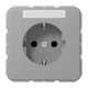 SCHUKO®-Steckdose, mit Schriftfeld, Thermoplast, grau