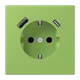 SCHUKO® socket with USB charger, Safety Plus, thermoplastic lacquered, vert 31