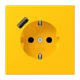 SCHUKO® socket with USB charger, Safety Plus, thermoplastic lacquered, le jaune vif