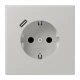 Enchufe SCHUKO® con cargador USB (JUNG Quick Charge®), Safety Plus, termoplástico lacado, gris clair 31