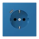 Enchufe SCHUKO® con cargador USB (JUNG Quick Charge®), Safety Plus, termoplástico lacado, bleu céruléen 31