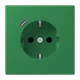 Enchufe SCHUKO® con cargador USB (JUNG Quick Charge®), Safety Plus, termoplástico lacado, vert foncé