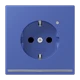 SCHUKO®-Steckdose mit LED-Orientierungslicht, Safety Plus, Duroplast lackiert, bleu outremer 31