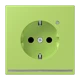 SCHUKO®-Steckdose mit LED-Orientierungslicht, Safety Plus, Duroplast lackiert, vert clair