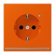 SCHUKO®-Steckdose mit LED-Orientierungslicht, Safety Plus, Duroplast lackiert, orange vif