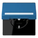 SCHUKO® socket, Safety Plus, with inscription field, thermoplastic lacquered, bleu céruléen 31